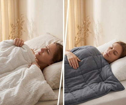 Real issue — can't sleep, Rest Shell weighted blanket solution